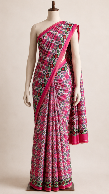 Dhaka Saree Red