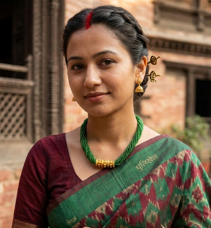 Nepali Short Tilhari Green