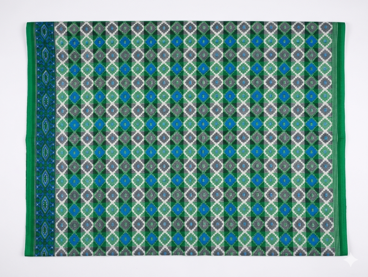 Nepali Dhaka Saree Green